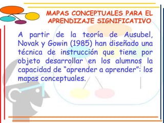 Mapas conceptuales para el aprendizaje significativo | PPT