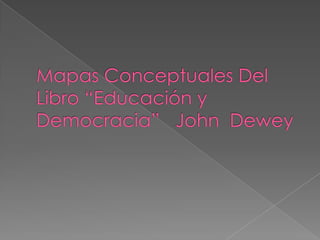 Mapas Conceptuales Del Libro “Educación y Democracia”   John  Dewey 