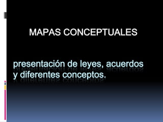 MAPAS CONCEPTUALES
presentación de leyes, acuerdos
y diferentes conceptos.

 