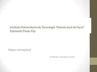 Instituto Universitario de Tecnología “Antonio José de Sucre”
Extensión Punto Fijo




Mapa conceptual

                                Profesora: Georgina Castro
 