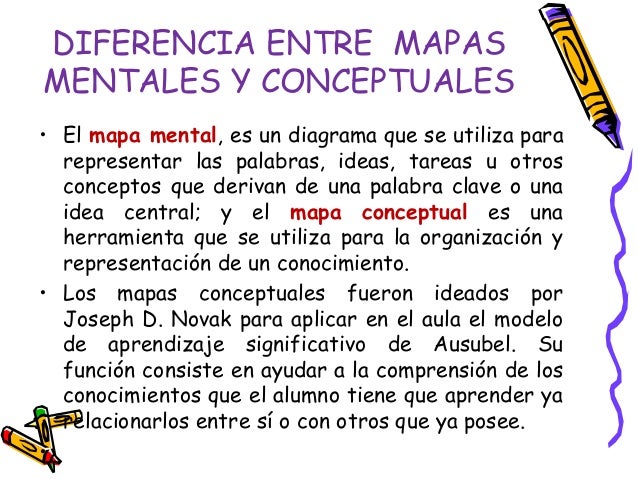 Diferencia Mapas Mentales conceptuales.