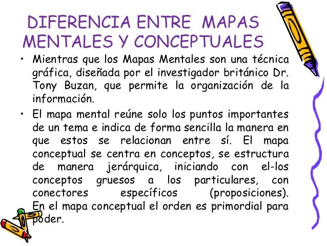 Diferencia Mapas Mentales conceptuales.