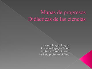 Mapas de progresosDidácticas de las ciencias Javiera Burgos Burgos Psicopedagogía 2 año Profesor: Tomas Pizarro Instituto profesional Aiep 