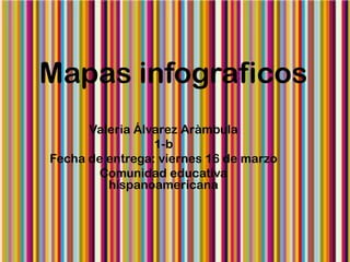 Mapas infograficos
      Valeria Álvarez Aràmbula
                 1-b
Fecha de entrega: viernes 16 de marzo
        Comunidad educativa
         hispanoamericana
 
