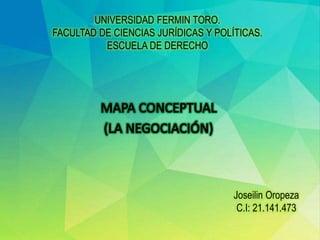 UNIVERSIDAD FERMIN TORO.
FACULTAD DE CIENCIAS JURÍDICAS Y POLÍTICAS.
ESCUELA DE DERECHO
Joseilin Oropeza
C.I: 21.141.473
 