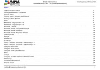 Índice
.. . . . . . . . . . . . . . . . . . . . . . . . . . . . . . . . . . . . . . . . . . . . . . . . . . . . . . . . . . . . . . . . . . . . . . . . . . . . . . . . . . . . . . . . . . . . . . . . . . . . . . . . . . . . . . . . . . . . . . . . . . . . . . . . . . . . . . . . . . . . . . . . . . . . . .
.. . . . . . . . . . . . . . . . . . . .
Lei 8.112 Servidores Públicos 3
.. . . . . . . . . . . . . . . . . . . . . . . . . . . . . . . . . . . . . . . . . . . . . . . . . . . . . . . . . . . . . . . . . . . . . . . . . . . . . . . . . . . . . . . . . . . . . . . . . . . . . . . . . . . . . . . . . . . . . . . . . . . . . . . . . . . . . . . . . . . . . . . . . . . . . .
.. . . . . . . . . . . . . . . . . . . . . . . . . . .
Disposições Preliminares - Cargo Público 4
.. . . . . . . . . . . . . . . . . . . . . . . . . . . . . . . . . . . . . . . . . . . . . . . . . . . . . . . . . . . . . . . . . . . . . . . . . . . . . . . . . . . . . . . . . . . . . . . . . . . . . . . . . . . . . . . . . . . . . . . . . . . . . . . . . . . . . . . . . . . . . . . . . . . . . .
.. . . . . . . . . . . . . .
Concurso Público 5
.. . . . . . . . . . . . . . . . . . . . . . . . . . . . . . . . . . . . . . . . . . . . . . . . . . . . . . . . . . . . . . . . . . . . . . . . . . . . . . . . . . . . . . . . . . . . . . . . . . . . . . . . . . . . . . . . . . . . . . . . . . . . . . . . . . . . . . . . . . . . . . . . . . . . . .
.. . . . . . . . . . . . . . . . . . . . . . . . . . . . .
Concurso Público - Requisitos para Investidura 6
.. . . . . . . . . . . . . . . . . . . . . . . . . . . . . . . . . . . . . . . . . . . . . . . . . . . . . . . . . . . . . . . . . . . . . . . . . . . . . . . . . . . . . . . . . . . . . . . . . . . . . . . . . . . . . . . . . . . . . . . . . . . . . . . . . . . . . . . . . . . . . . . . . . . . . .
.. . . . . . . . . . . . . . . . . . . . .
Nomeação / Posse / Exercício 7
.. . . . . . . . . . . . . . . . . . . . . . . . . . . . . . . . . . . . . . . . . . . . . . . . . . . . . . . . . . . . . . . . . . . . . . . . . . . . . . . . . . . . . . . . . . . . . . . . . . . . . . . . . . . . . . . . . . . . . . . . . . . . . . . . . . . . . . . . . . . . . . . . . . . . . .
.. . . . . . .
Posse 8
.. . . . . . . . . . . . . . . . . . . . . . . . . . . . . . . . . . . . . . . . . . . . . . . . . . . . . . . . . . . . . . . . . . . . . . . . . . . . . . . . . . . . . . . . . . . . . . . . . . . . . . . . . . . . . . . . . . . . . . . . . . . . . . . . . . . . . . . . . . . . . . . . . . . . . .
.. . . . . . . . . . . . . . . . . . . . . . . . .
Estabilidade - Estágio probatório - 01 9
.. . . . . . . . . . . . . . . . . . . . . . . . . . . . . . . . . . . . . . . . . . . . . . . . . . . . . . . . . . . . . . . . . . . . . . . . . . . . . . . . . . . . . . . . . . . . . . . . . . . . . . . . . . . . . . . . . . . . . . . . . . . . . . . . . . . . . . . . . . . . . . . . . . . . . .
.. . . . . . . . . . . . . . . . . . . . . . . . .
Estabilidade - Estágio probatório - 02 10
.. . . . . . . . . . . . . . . . . . . . . . . . . . . . . . . . . . . . . . . . . . . . . . . . . . . . . . . . . . . . . . . . . . . . . . . . . . . . . . . . . . . . . . . . . . . . . . . . . . . . . . . . . . . . . . . . . . . . . . . . . . . . . . . . . . . . . . . . . . . . . . . . . . . . . .
.. . . . . . . . . . . . . . . .
Provimento – Derivado 11
.. . . . . . . . . . . . . . . . . . . . . . . . . . . . . . . . . . . . . . . . . . . . . . . . . . . . . . . . . . . . . . . . . . . . . . . . . . . . . . . . . . . . . . . . . . . . . . . . . . . . . . . . . . . . . . . . . . . . . . . . . . . . . . . . . . . . . . . . . . . . . . . . . . . . . .
.. . . . . . . . . . . . . . . . . . . . . . . . . . . .
Provimento Derivado - Horizontal ReaDaptação 12
.. . . . . . . . . . . . . . . . . . . . . . . . . . . . . . . . . . . . . . . . . . . . . . . . . . . . . . . . . . . . . . . . . . . . . . . . . . . . . . . . . . . . . . . . . . . . . . . . . . . . . . . . . . . . . . . . . . . . . . . . . . . . . . . . . . . . . . . . . . . . . . . . . . . . . .
.. . . . . . . . . . . . . . . . . . . . .
Provimento Derivado - Reingresso 13
.. . . . . . . . . . . . . . . . . . . . . . . . . . . . . . . . . . . . . . . . . . . . . . . . . . . . . . . . . . . . . . . . . . . . . . . . . . . . . . . . . . . . . . . . . . . . . . . . . . . . . . . . . . . . . . . . . . . . . . . . . . . . . . . . . . . . . . . . . . . . . . . . . . . . . .
.. . . . . . . . . . . . . . . . . . . . . . . . . .
Provimento Derivado -Reingresso -ReVersão 14
.. . . . . . . . . . . . . . . . . . . . . . . . . . . . . . . . . . . . . . . . . . . . . . . . . . . . . . . . . . . . . . . . . . . . . . . . . . . . . . . . . . . . . . . . . . . . . . . . . . . . . . . . . . . . . . . . . . . . . . . . . . . . . . . . . . . . . . . . . . . . . . . . . . . . . .
.. . . . . . . . . . . . . .
Vacância Servidor 15
.. . . . . . . . . . . . . . . . . . . . . . . . . . . . . . . . . . . . . . . . . . . . . . . . . . . . . . . . . . . . . . . . . . . . . . . . . . . . . . . . . . . . . . . . . . . . . . . . . . . . . . . . . . . . . . . . . . . . . . . . . . . . . . . . . . . . . . . . . . . . . . . . . . . . . .
.. . . . . . . . . . .
Remoção 16
.. . . . . . . . . . . . . . . . . . . . . . . . . . . . . . . . . . . . . . . . . . . . . . . . . . . . . . . . . . . . . . . . . . . . . . . . . . . . . . . . . . . . . . . . . . . . . . . . . . . . . . . . . . . . . . . . . . . . . . . . . . . . . . . . . . . . . . . . . . . . . . . . . . . . . .
.. . . . . . . . . . . . . .
Redistribuição 17
.. . . . . . . . . . . . . . . . . . . . . . . . . . . . . . . . . . . . . . . . . . . . . . . . . . . . . . . . . . . . . . . . . . . . . . . . . . . . . . . . . . . . . . . . . . . . . . . . . . . . . . . . . . . . . . . . . . . . . . . . . . . . . . . . . . . . . . . . . . . . . . . . . . . . . .
.. . . . . . . . . . . . .
Substituição 18
.. . . . . . . . . . . . . . . . . . . . . . . . . . . . . . . . . . . . . . . . . . . . . . . . . . . . . . . . . . . . . . . . . . . . . . . . . . . . . . . . . . . . . . . . . . . . . . . . . . . . . . . . . . . . . . . . . . . . . . . . . . . . . . . . . . . . . . . . . . . . . . . . . . . . . .
.. . . . . . . . . . . . . . . . . . . . . . . . . . . . . . . . . . .
Direitos e Vantagens - Vencimento e da Remuneração - 01 19
.. . . . . . . . . . . . . . . . . . . . . . . . . . . . . . . . . . . . . . . . . . . . . . . . . . . . . . . . . . . . . . . . . . . . . . . . . . . . . . . . . . . . . . . . . . . . . . . . . . . . . . . . . . . . . . . . . . . . . . . . . . . . . . . . . . . . . . . . . . . . . . . . . . . . . .
.. . . . . . . . . . . . . . . . . . . . . . . . . . . . . . . . . . .
Direitos e Vantagens - Vencimento e da Remuneração - 02 20
.. . . . . . . . . . . . . . . . . . . . . . . . . . . . . . . . . . . . . . . . . . . . . . . . . . . . . . . . . . . . . . . . . . . . . . . . . . . . . . . . . . . . . . . . . . . . . . . . . . . . . . . . . . . . . . . . . . . . . . . . . . . . . . . . . . . . . . . . . . . . . . . . . . . . . .
.. . . . . . . . . . . . . . . . . . .
Vantagens – Indenizações 21
.. . . . . . . . . . . . . . . . . . . . . . . . . . . . . . . . . . . . . . . . . . . . . . . . . . . . . . . . . . . . . . . . . . . . . . . . . . . . . . . . . . . . . . . . . . . . . . . . . . . . . . . . . . . . . . . . . . . . . . . . . . . . . . . . . . . . . . . . . . . . . . . . . . . . . .
.. . . . . . . . . . . . . . . . . . .
Vantagens - Auxílio-moradia 22
.. . . . . . . . . . . . . . . . . . . . . . . . . . . . . . . . . . . . . . . . . . . . . . . . . . . . . . . . . . . . . . . . . . . . . . . . . . . . . . . . . . . . . . . . . . . . . . . . . . . . . . . . . . . . . . . . . . . . . . . . . . . . . . . . . . . . . . . . . . . . . . . . . . . . . .
.. . . . . . . . . . . . . . . . . . . . . . . . .
Vantagens - Gratificações e Adicionais 23
.. . . . . . . . . . . . . . . . . . . . . . . . . . . . . . . . . . . . . . . . . . . . . . . . . . . . . . . . . . . . . . . . . . . . . . . . . . . . . . . . . . . . . . . . . . . . . . . . . . . . . . . . . . . . . . . . . . . . . . . . . . . . . . . . . . . . . . . . . . . . . . . . . . . . . .
.. . . . . . . . .
Férias 24
.. . . . . . . . . . . . . . . . . . . . . . . . . . . . . . . . . . . . . . . . . . . . . . . . . . . . . . . . . . . . . . . . . . . . . . . . . . . . . . . . . . . . . . . . . . . . . . . . . . . . . . . . . . . . . . . . . . . . . . . . . . . . . . . . . . . . . . . . . . . . . . . . . . . . . .
.. . . . . . . . . .
Licenças 25
.. . . . . . . . . . . . . . . . . . . . . . . . . . . . . . . . . . . . . . . . . . . . . . . . . . . . . . . . . . . . . . . . . . . . . . . . . . . . . . . . . . . . . . . . . . . . . . . . . . . . . . . . . . . . . . . . . . . . . . . . . . . . . . . . . . . . . . . . . . . . . . . . . . . . . .
.. . . . . . . . . . . . . . . . . . . . . . . . . . . . . . . . . .
Licenças I - por motivo de doença de Pessoa da Família 26
.. . . . . . . . . . . . . . . . . . . . . . . . . . . . . . . . . . . . . . . . . . . . . . . . . . . . . . . . . . . . . . . . . . . . . . . . . . . . . . . . . . . . . . . . . . . . . . . . . . . . . . . . . . . . . . . . . . . . . . . . . . . . . . . . . . . . . . . . . . . . . . . . . . . . . .
.. . . . . . . . . . .
Afastamentos 27
.. . . . . . . . . . . . . . . . . . . . . . . . . . . . . . . . . . . . . . . . . . . . . . . . . . . . . . . . . . . . . . . . . . . . . . . . . . . . . . . . . . . . . . . . . . . . . . . . . . . . . . . . . . . . . . . . . . . . . . . . . . . . . . . . . . . . . . . . . . . . . . . . . . . . . .
.. . . . . . . . . . . . . . . . . . . .
Considerada efetivo exercício 28
.. . . . . . . . . . . . . . . . . . . . . . . . . . . . . . . . . . . . . . . . . . . . . . . . . . . . . . . . . . . . . . . . . . . . . . . . . . . . . . . . . . . . . . . . . . . . . . . . . . . . . . . . . . . . . . . . . . . . . . . . . . . . . . . . . . . . . . . . . . . . . . . . . . . . . .
.. . . . . . . . . . . . . .
Tempo de Serviço 29
www.mapasequestoes.com.br
Direito Administrativo
Servidor Público - Lei 8.112 - (Direito Administrativo)
contato@mapasequestoes.com.br 1
 