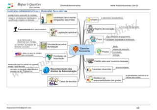 www.mapasequestoes.com.br
mapasequestoes@gmail.com 40
Direito Administrativo
Contratos Administrativos – Cláusulas Necessárias
 