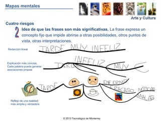© 2013 Tecnológico de Monterrey
Mapas mentales
Cuatro riesgos
Idea de que las frases son más significativas. La frase expr...