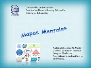 Universidad de Los Andes
Facultad de Humanidades y Educación
Escuela de Educación
Autor (a): Méndez N, María F.
Carrera: Educación mención
Lenguas Modernas
Asignatura: Introducción a la
informática.
 