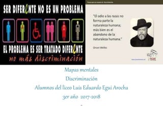 Mapas mentales
Discriminación
Alumnos del liceo Luis Eduardo Egui Arocha
3er año 2017-2018
-
 