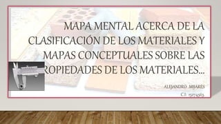 MAPA MENTAL ACERCA DE LA
CLASIFICACIÓN DE LOS MATERIALES Y
MAPAS CONCEPTUALES SOBRE LAS
PROPIEDADES DE LOS MATERIALES…
ALEJANDRO MIJARES
C.I: 15274563.
 