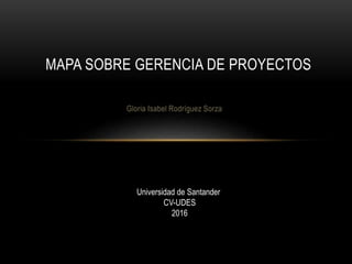 Gloria Isabel Rodríguez Sorza
MAPA SOBRE GERENCIA DE PROYECTOS
Universidad de Santander
CV-UDES
2016
 