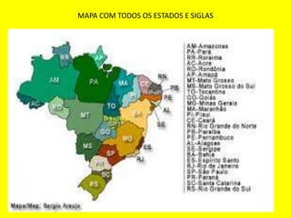 MAPA COM TODOS OS ESTADOS E SIGLAS
 