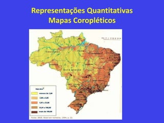 Representações Quantitativas
Mapas Coropléticos
 