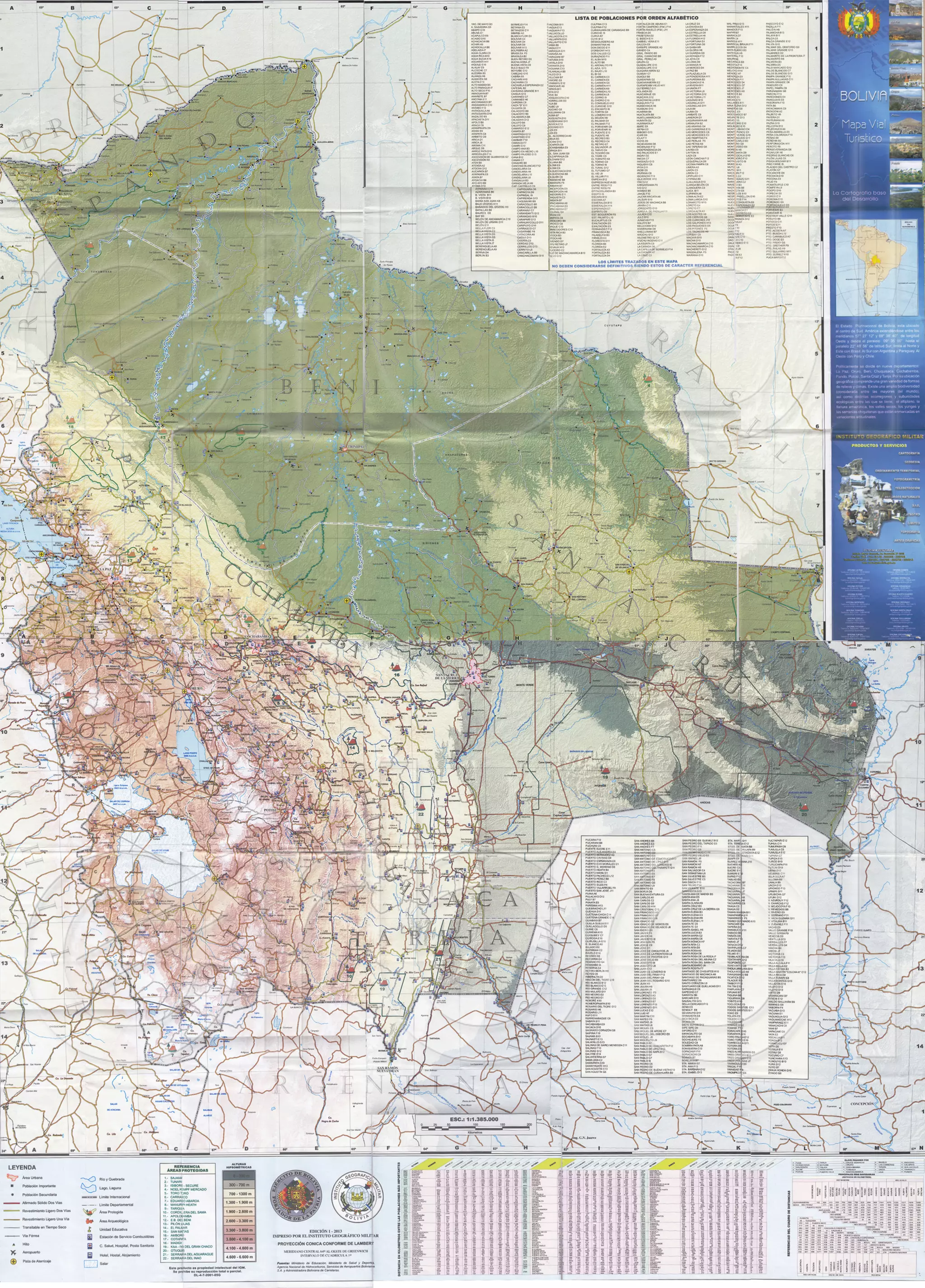 Mapa vial turístico de Bolivia | PDF