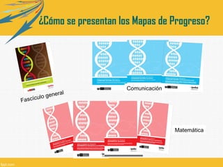 ¿Cómo se presentan los Mapas de Progreso?
Fascículo general
Comunicación
Matemática
 