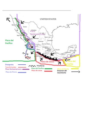 Mapa tectonico de México