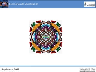 Escenarios de Socialización




Septiembre, 2009                    Profesora Inirida Pulido
                                    ipulido@unimet.edu.ve
 