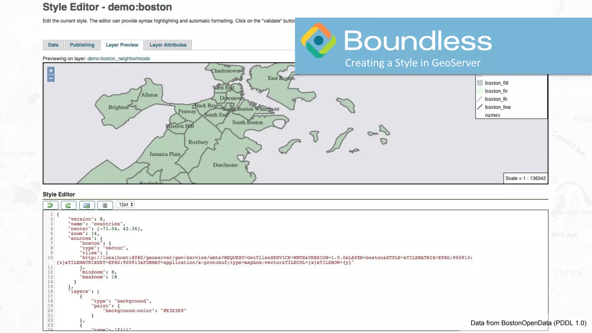 Creating a Style in GeoServer
Data from BostonOpenData (PDDL 1.0)
 