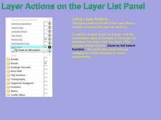 Zoom to Feature Function:This tool allows the user to go directly to the selected record on the map, *The other 3 tabs were described earlier. 