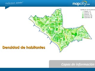 Densidad de habitantes



                         Capas de información
 