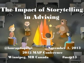The Impact of Storytelling
in Advising

@laurapasquini
November 1, 2013
2013 MAP Conference
Winnipeg, MB Canada
#map13

 