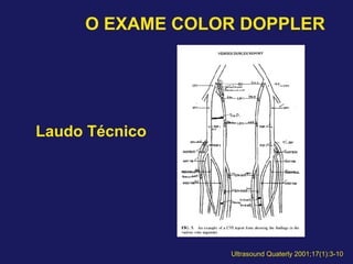 O EXAME COLOR DOPPLER
Laudo Técnico
Ultrasound Quaterly 2001;17(1):3-10
 