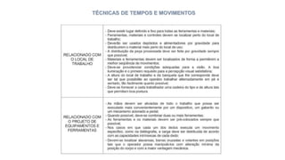 TÉCNICAS DE TEMPOS E MOVIMENTOS
 