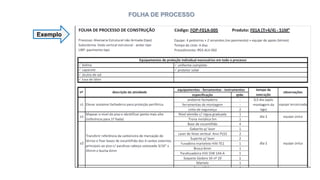 FOLHA DE PROCESSO
Exemplo
 
