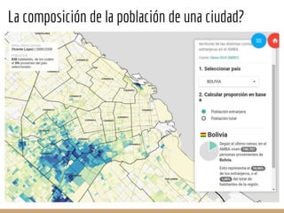 La composición de la población de una ciudad?
 