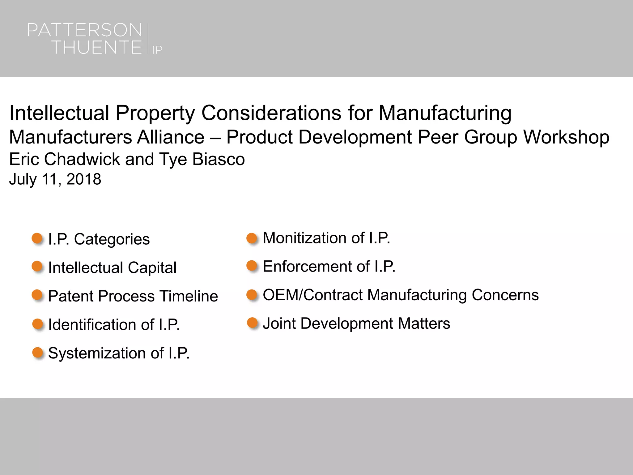 Intellectual Property Considerations for Manufacturing | PDF - Seo And Intellectual Property Considerations