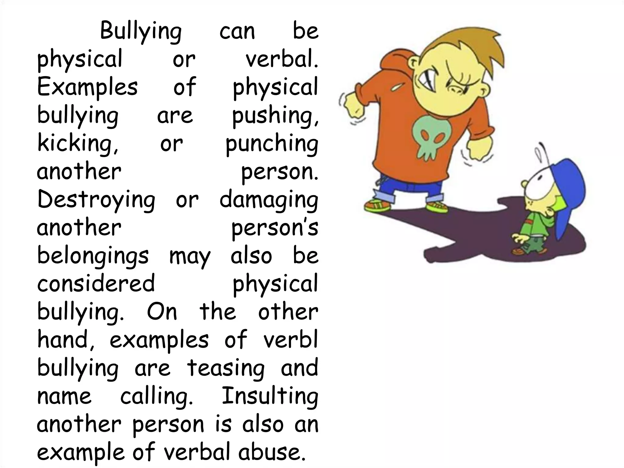 5 Examples Of Verbal Bullying