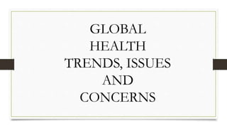 GLOBAL
HEALTH
TRENDS, ISSUES
AND
CONCERNS
 