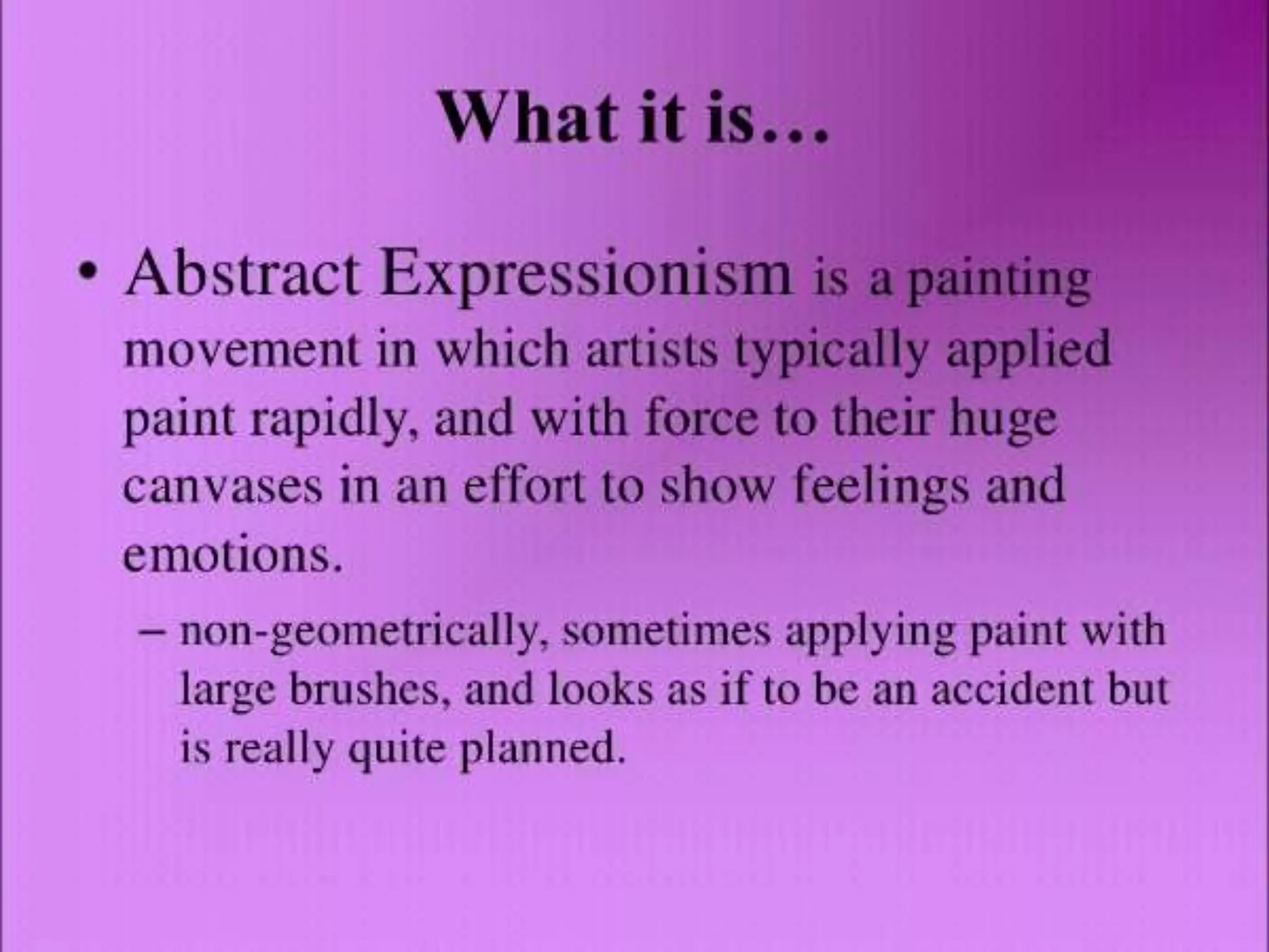 Mapeh abstract expressionism | PPTX