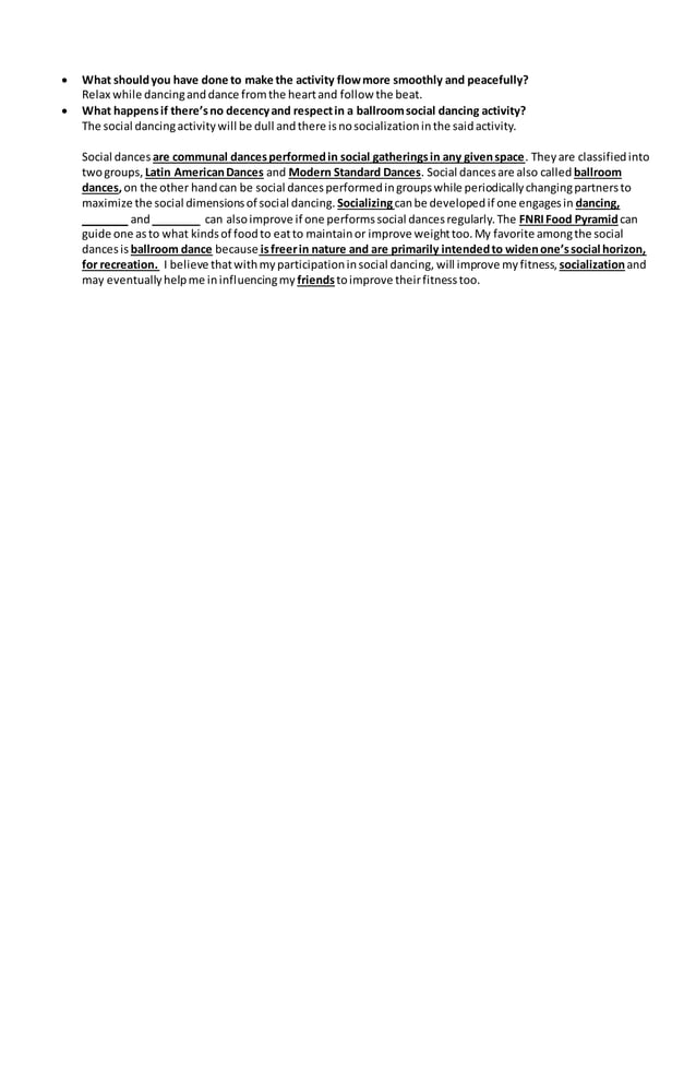 Mapeh (PE Q2 Social Dances and Dance Mixers)