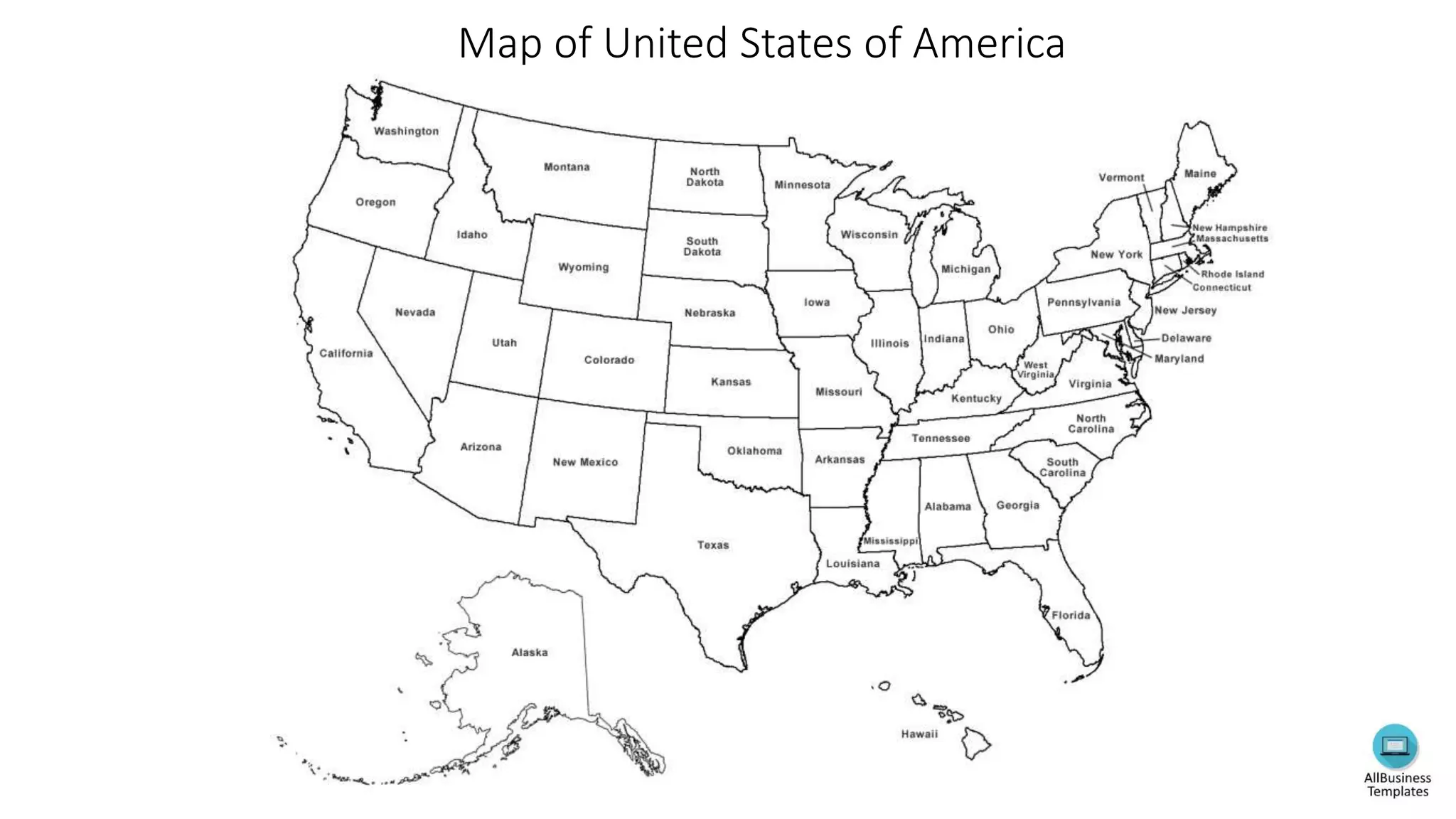 Map of United States of America