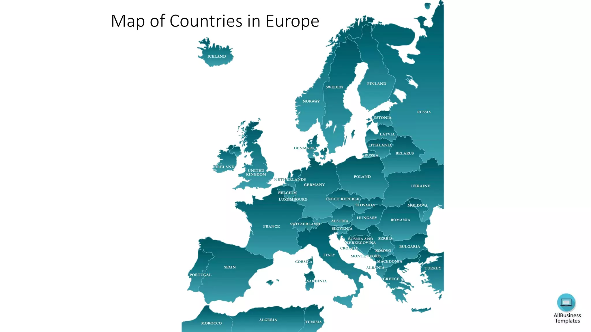 Map of Countries in Europe