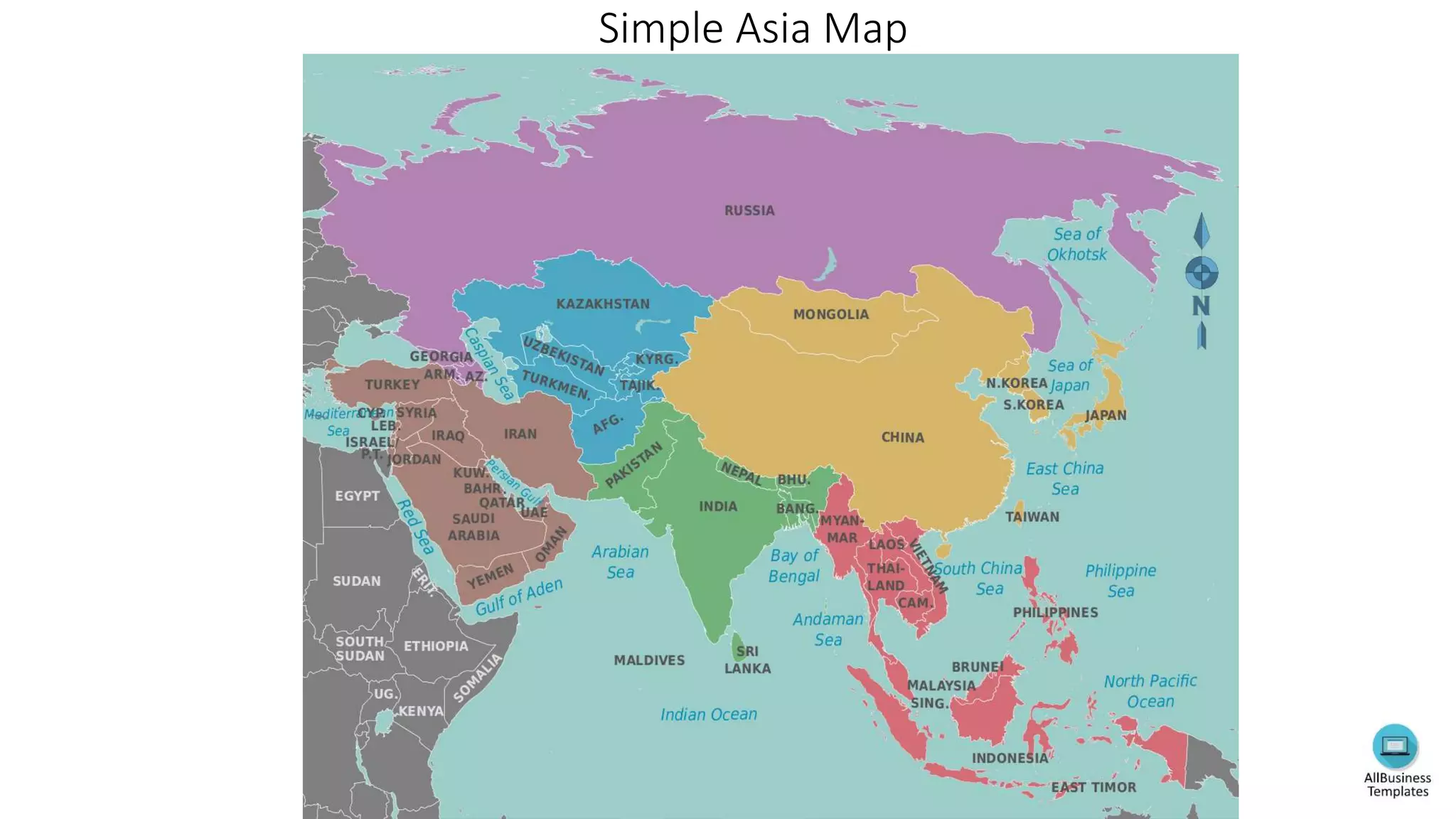 Simple Asia Map