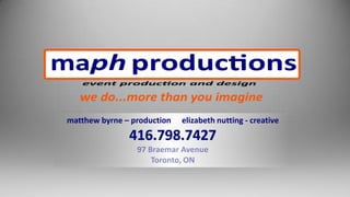 matthew byrne – production   elizabeth nutting - creative
 