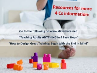 Map It: Using the 4 Cs to Design and Deliver Great Training.