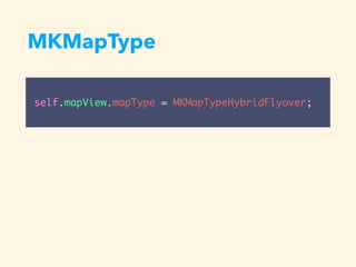 MKMapType
self.mapView.mapType = MKMapTypeHybridFlyover;
 