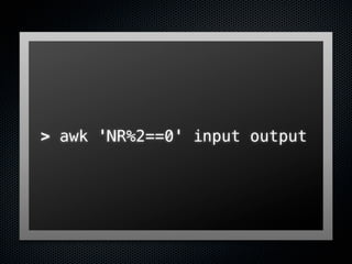 > awk 'NR%2==0' input output
 
