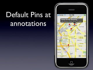 Default Pins at
 annotations
 