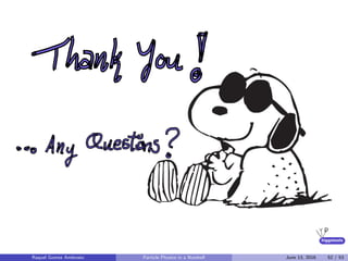 higgstools
Raquel Gomez Ambrosio Particle Physics in a Nutshell June 13, 2016 52 / 53
 