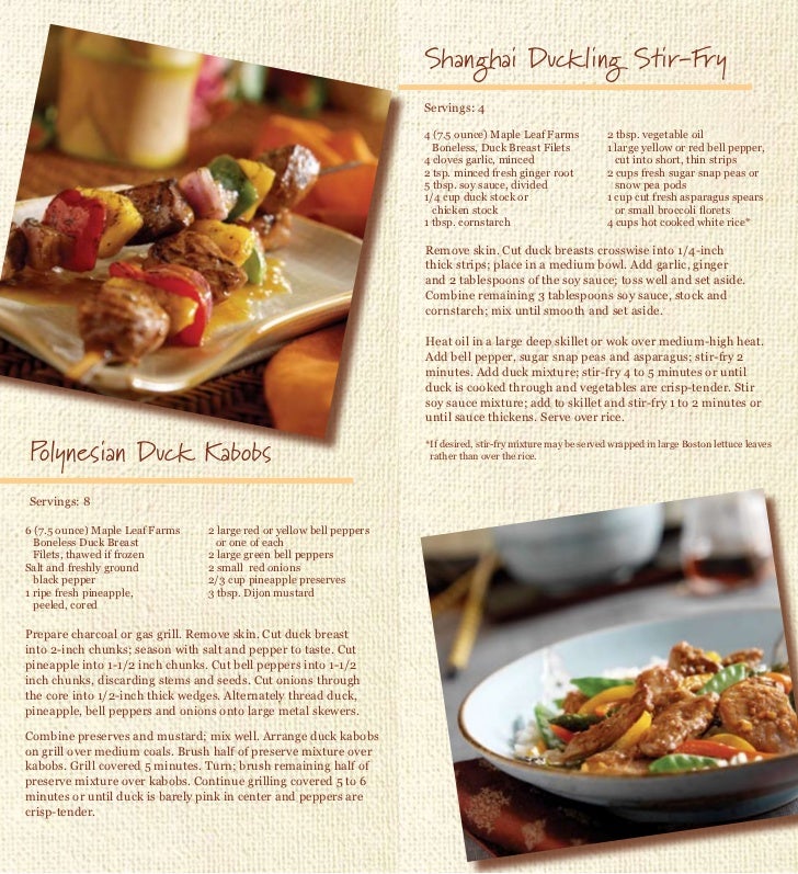 Maple Leaf Farms Duck Recipe Guide Maple leaf farms duck recipe guide