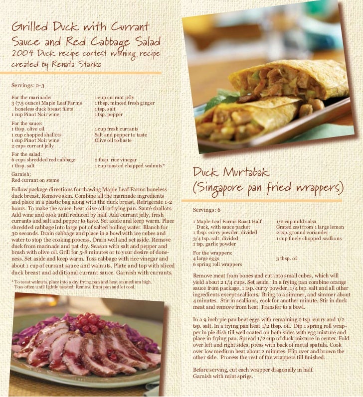 Maple Leaf Farms Duck Recipe Guide Maple leaf farms duck recipe guide