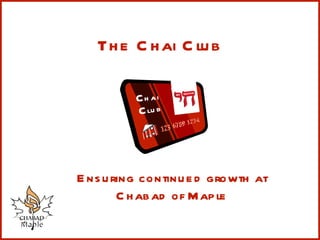 Ensuring continued growth at Chabad of Maple The Chai Club 