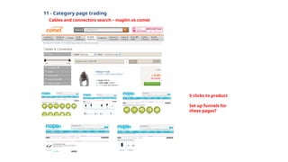 11 - Category page trading
Cables and connectors search – maplin vs comet
5 clicks to product
Set up funnels for
these pages?
 
