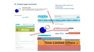 12 - Product page conversion
Why drive traffic away from
converting?
No link back to product page
 