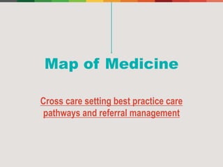 Map of Medicine
Cross care setting best practice care
pathways and referral management

 